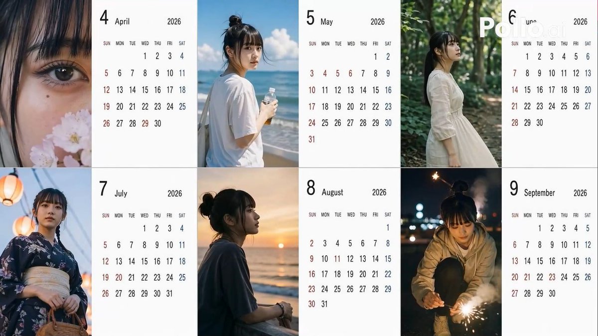 Candid 2026 Japanese Calendar Prompt AI image template preview