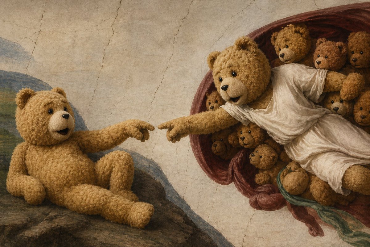 Teddy Bear Creation Fresco AI image template preview
