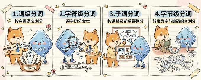 Cute Four-Panel Tokenization Infographic AI image template preview