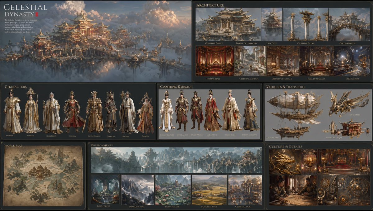 Celestial Dynasty World Bible Board AI image template preview