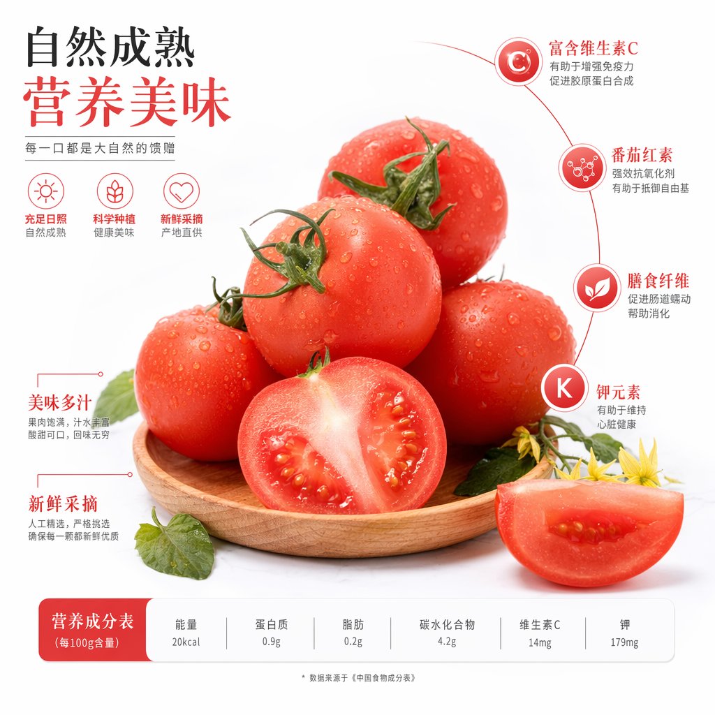 Chinese Tomato Nutrition Poster AI image template preview