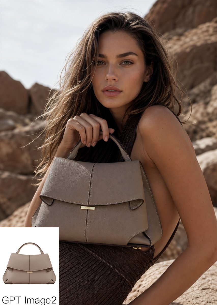 Luxury Desert Handbag Campaign AI image template preview