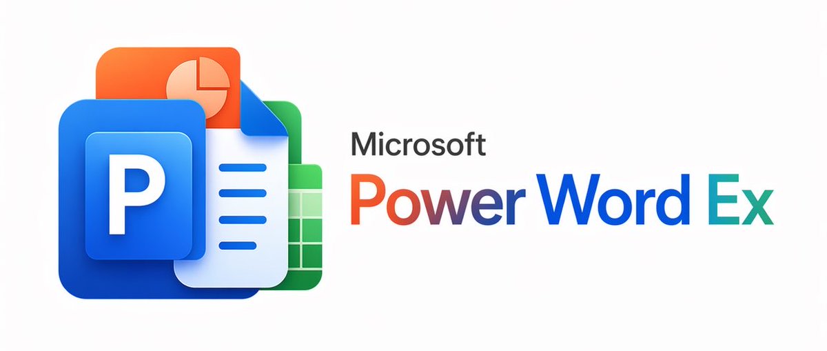 Microsoft PowerWordEx Logo Mockup AI image template preview