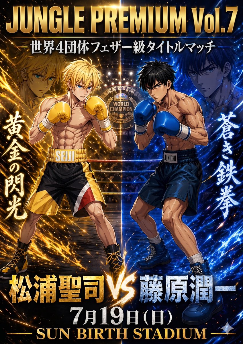 Anime Boxing Title Match Poster AI image template preview