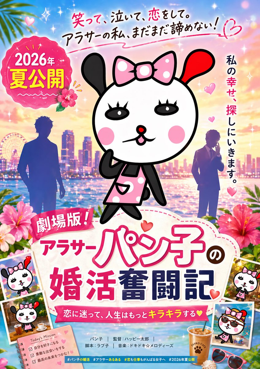 Cute Japanese Romcom Movie Poster AI image template preview