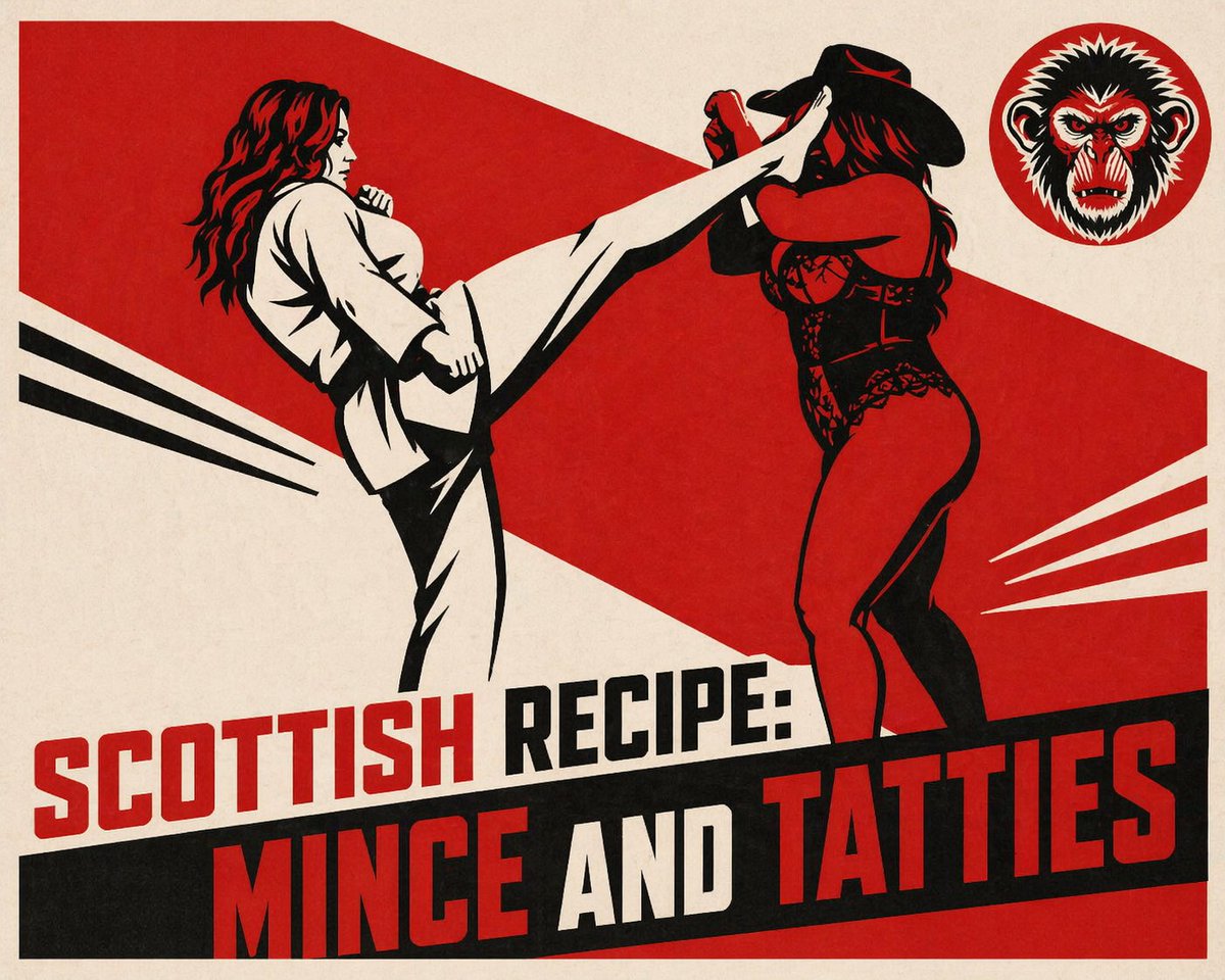 Vintage Red Propaganda Fight Poster AI image template preview