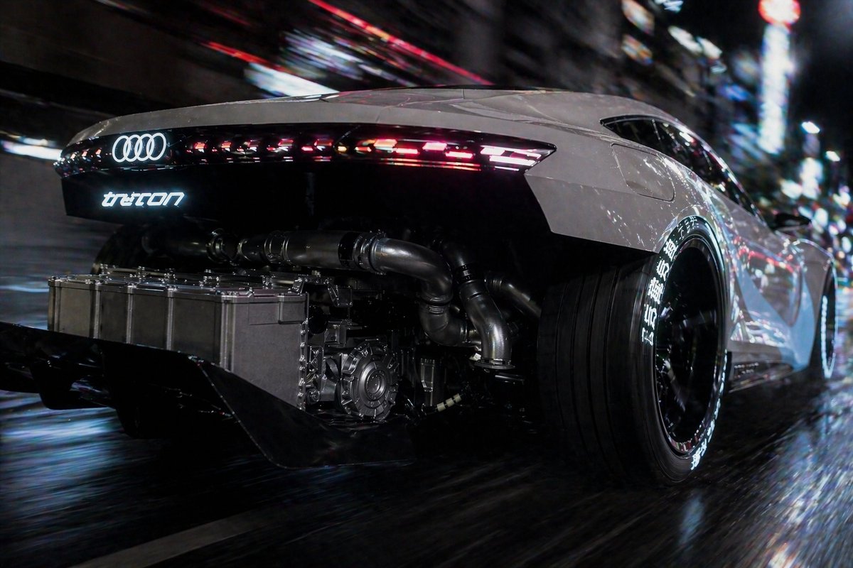 Cyberpunk Audi Rear Chase Shot AI image template preview