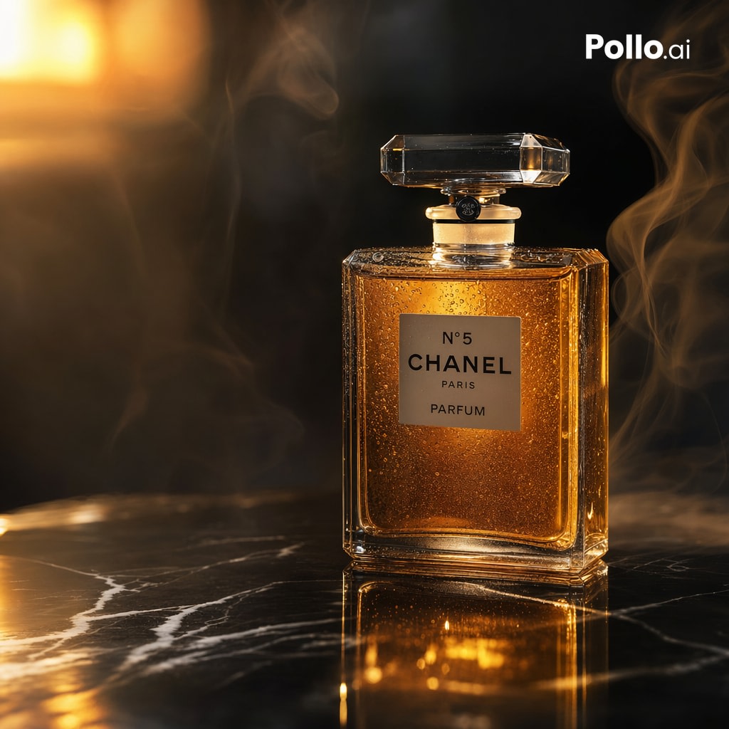 Luxury Perfume Ad Shot AI image template preview