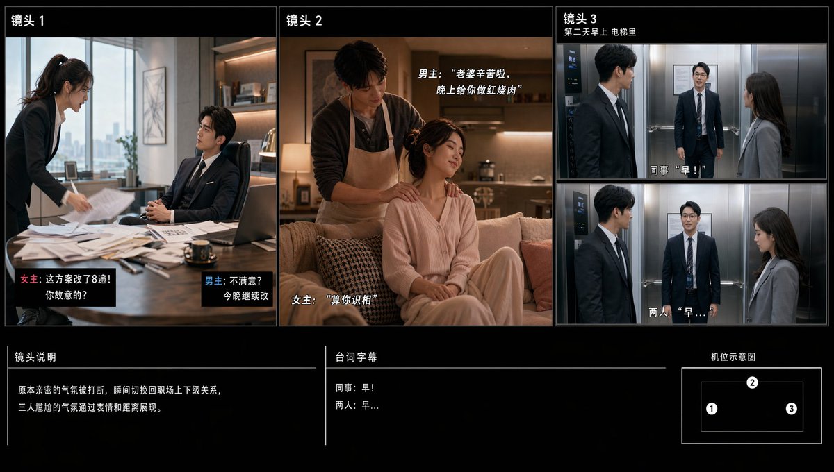 Chinese Drama Storyboard Sheet AI image template preview