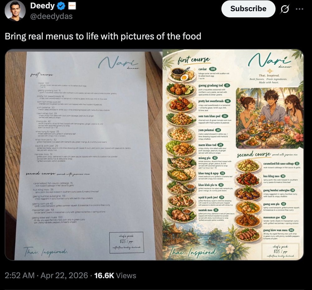 Viral Tweet Menu Before-and-After AI image template preview