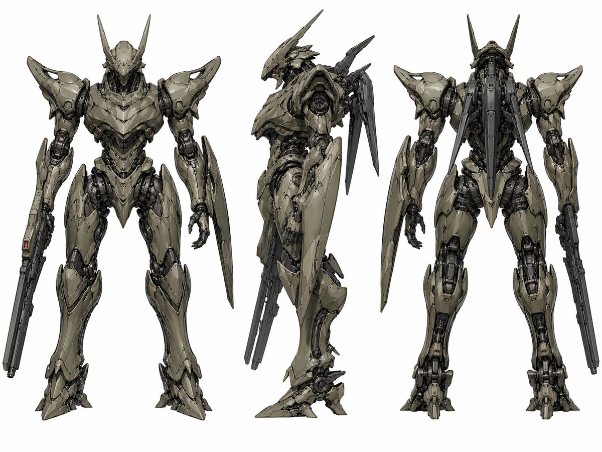 Sci-Fi Mecha Turnaround Sheet AI image template preview