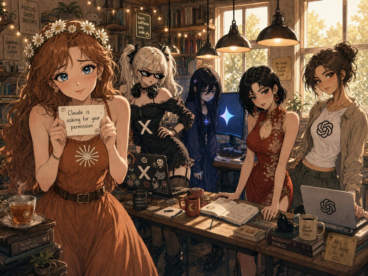 Cozy AI Agents Studio Group Portrait AI image template preview