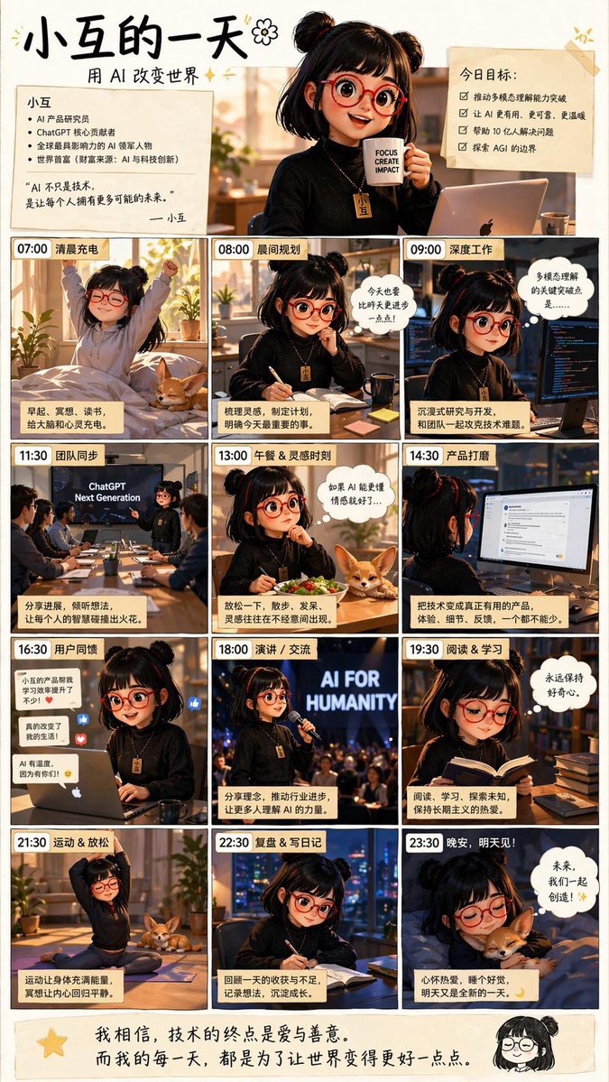AI Girl Daily Routine Poster AI image template preview