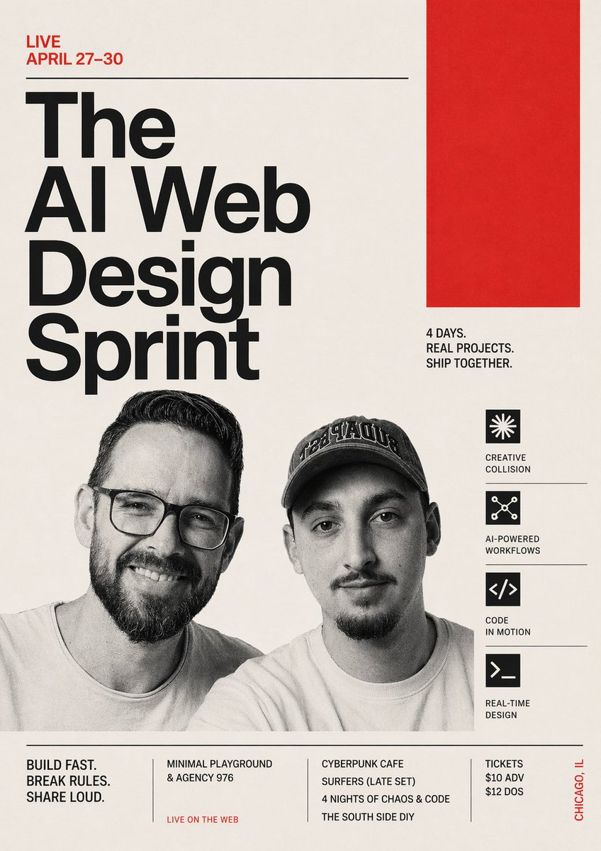 Swiss Poster for AI Web Design Sprint AI image template preview