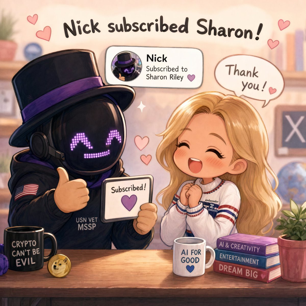 Cute Subscription Celebration Illustration AI image template preview