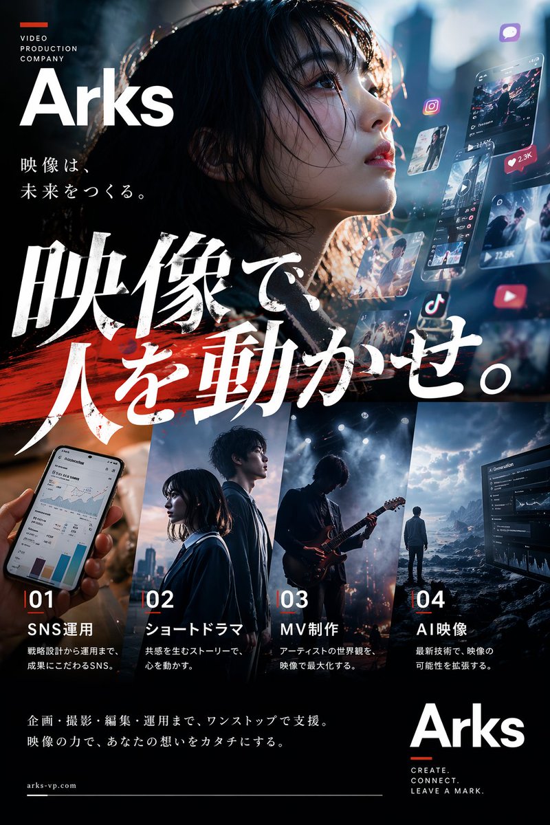 Cinematic Japanese Agency Poster AI image template preview