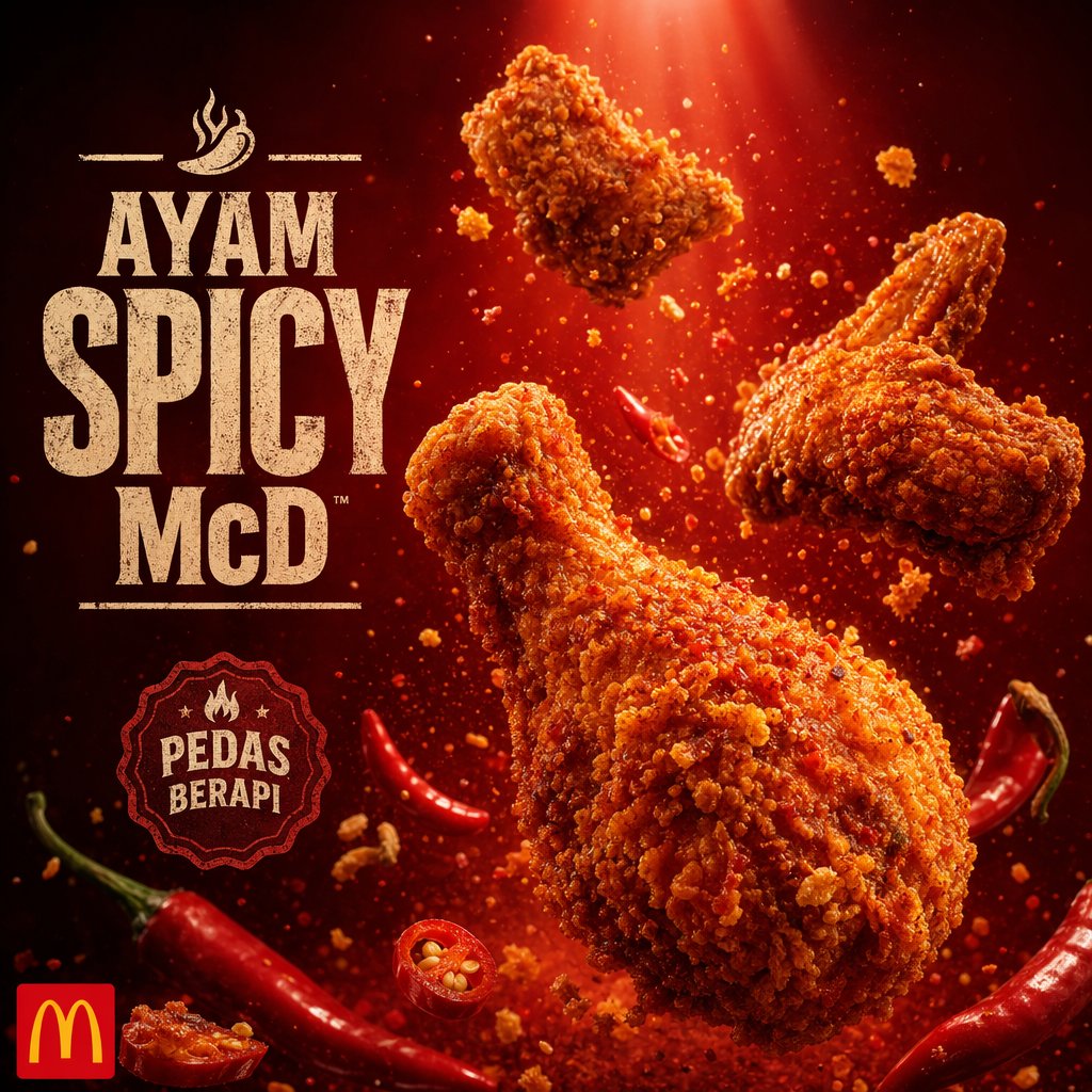 Explosive Fried Chicken Advertisement AI image template preview