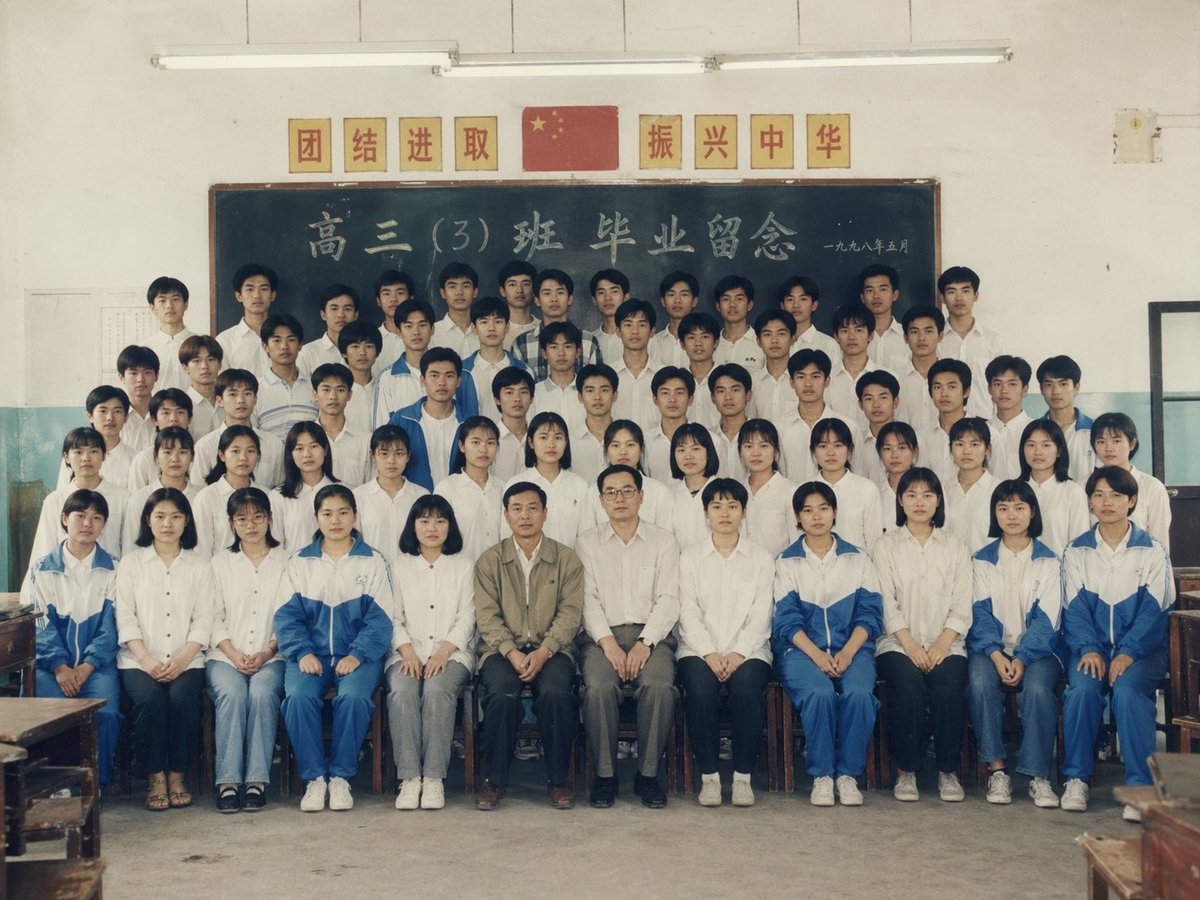 90s Chinese Graduation Photo Prompt AI image template preview