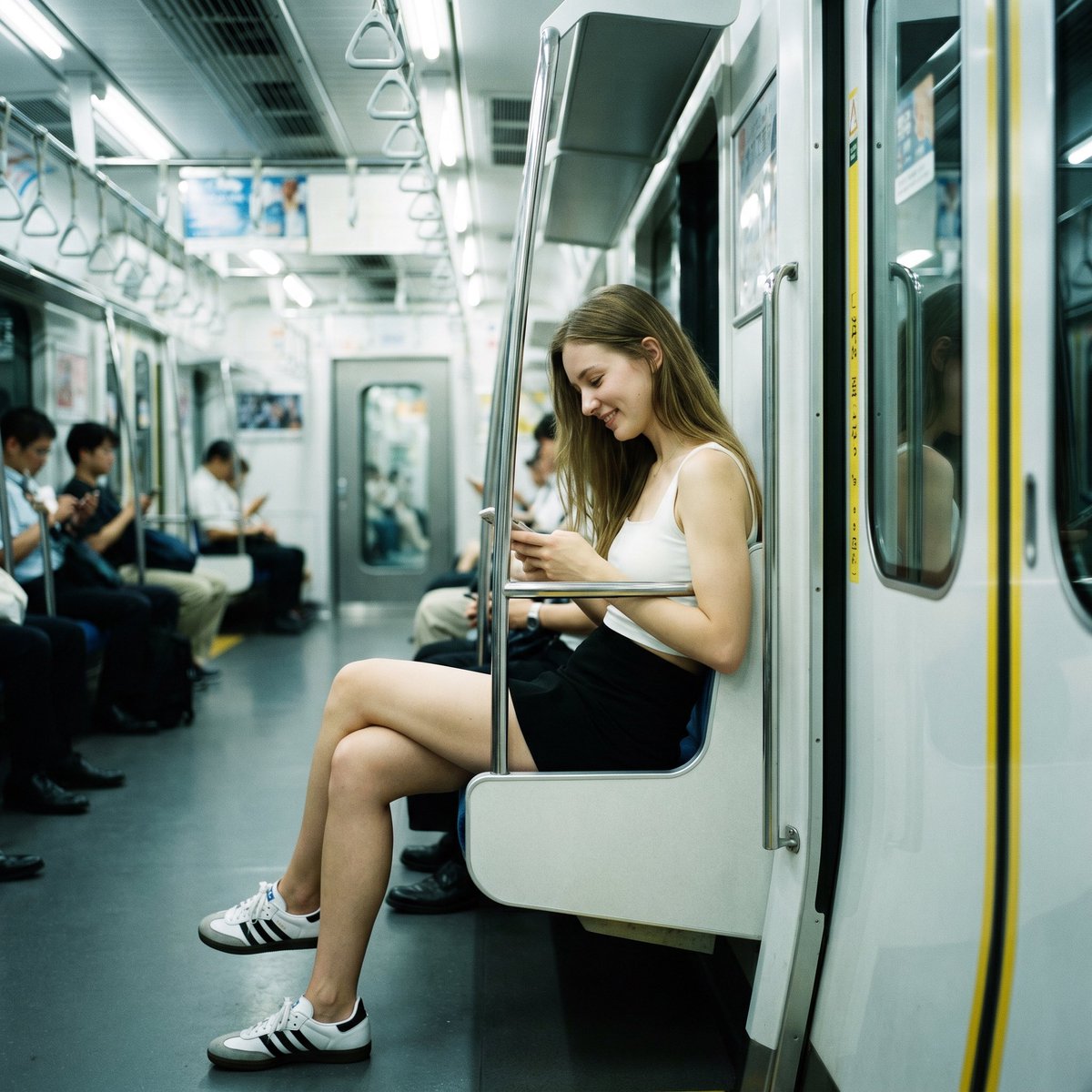 Realistic Subway Candid Portrait AI image template preview