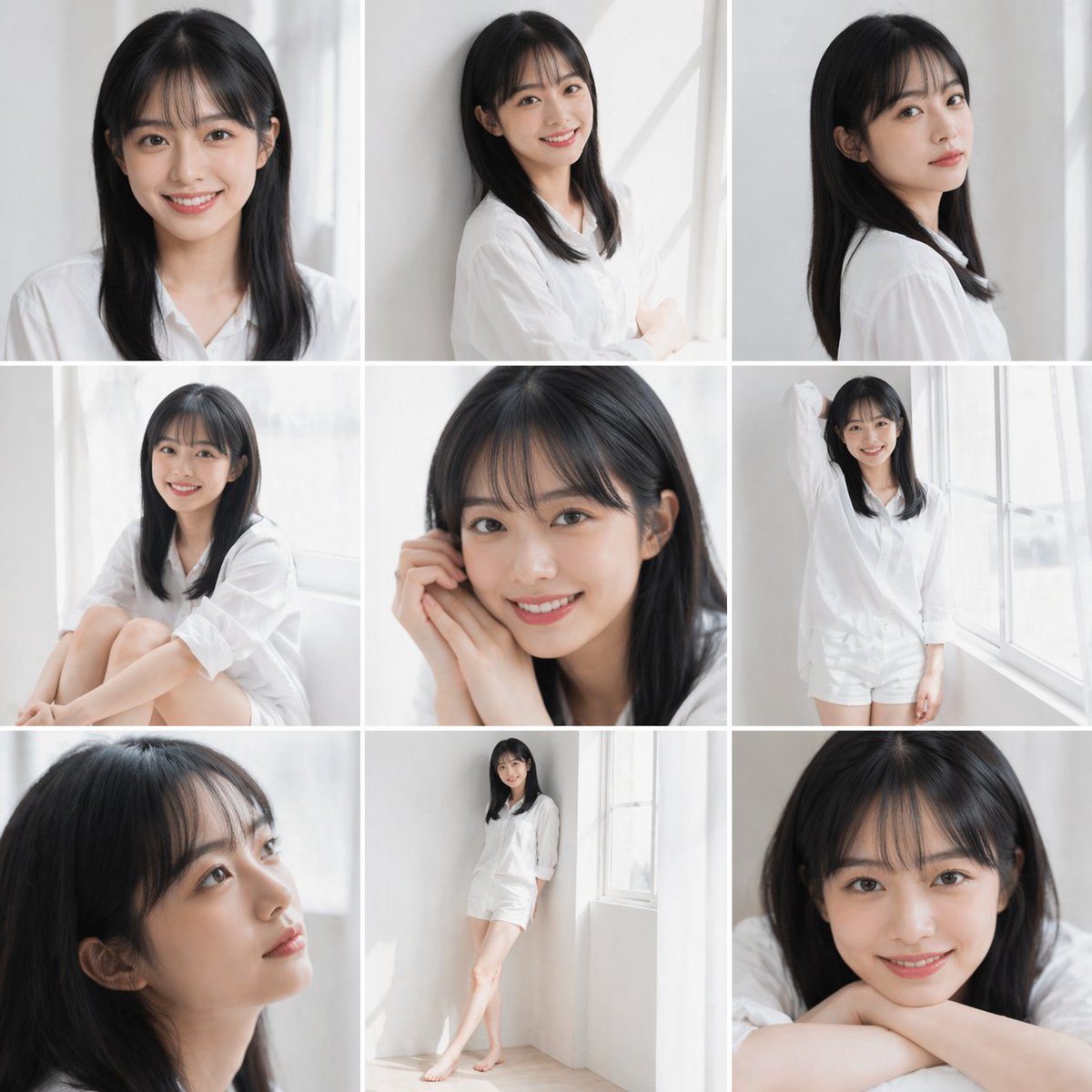 Clean Japanese/Korean Style Photoshoot AI image template preview