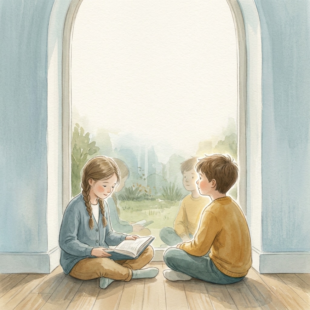 Soft Watercolor Storybook Illustration AI image template preview