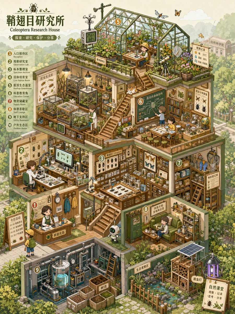 Isometric Micro-World Cross-Section Archive AI image template preview