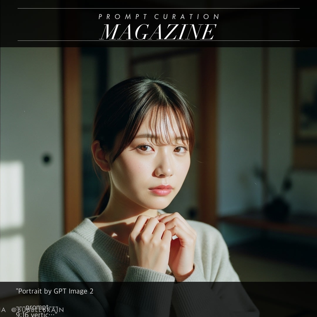 Japanese Fuji film style portrait AI image template preview