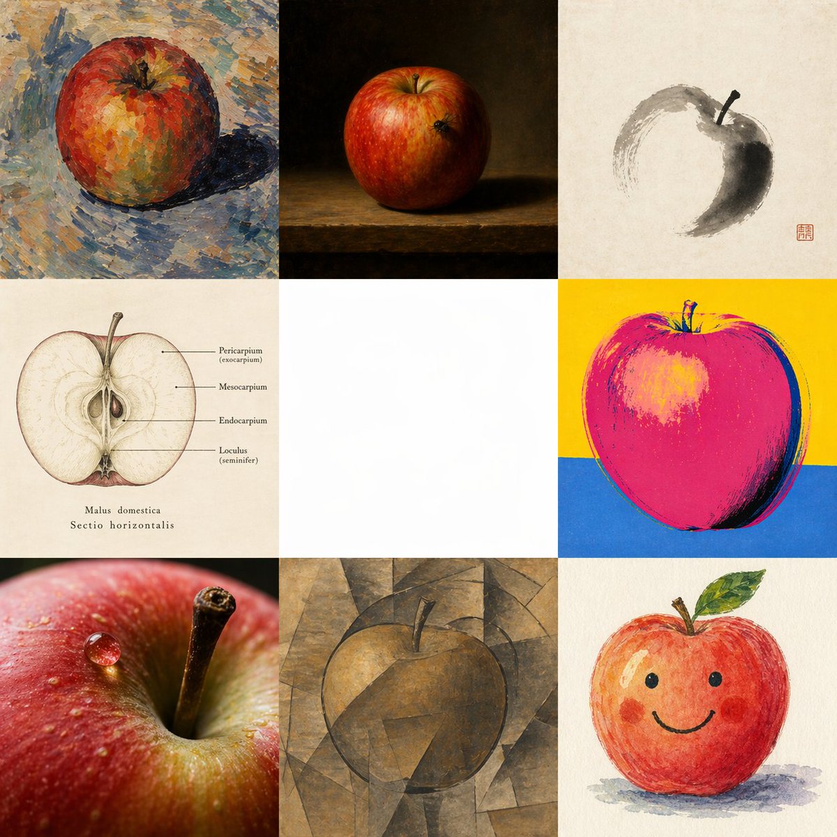 Apple in Eight Visual Grammars AI image template preview