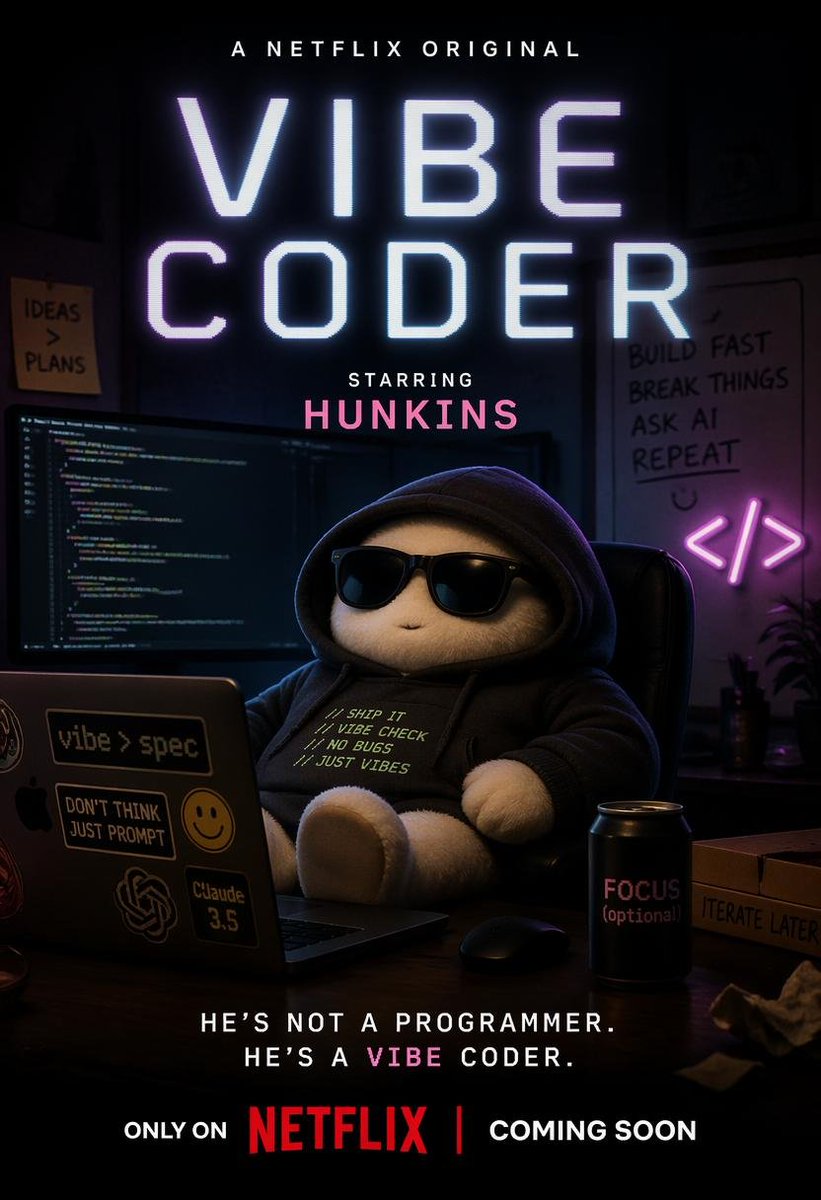 Netflix-Style Vibe Coder Poster AI image template preview