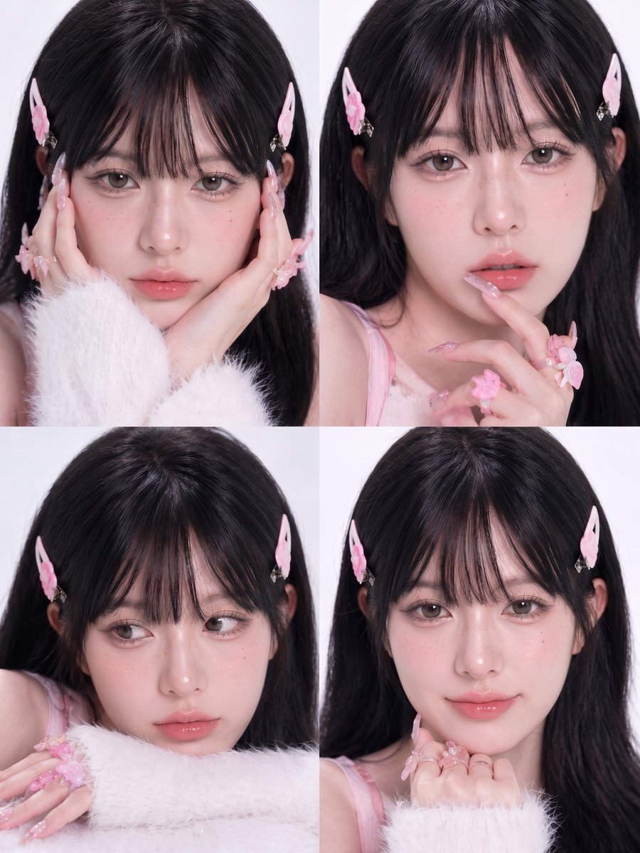 Pink Kawaii Beauty Collage AI image template preview