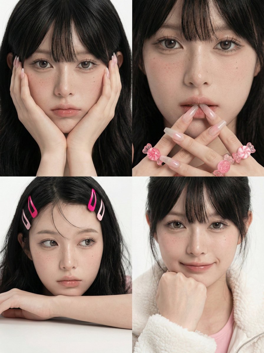 2x2 Beauty Portrait Collage AI image template preview