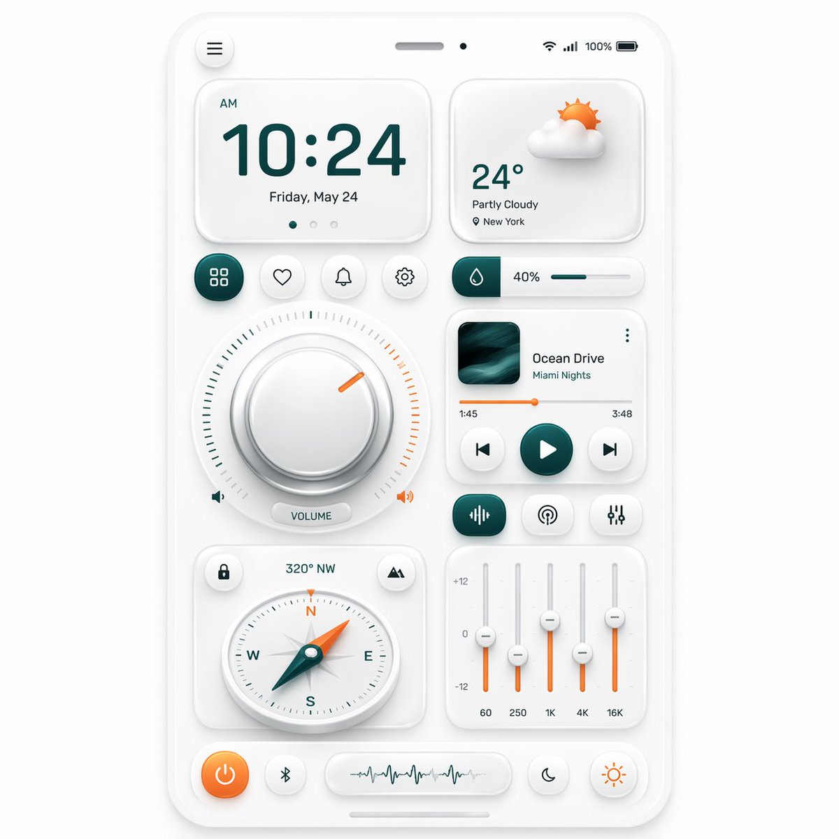 Neumorphic Smart Dashboard UI AI image template preview