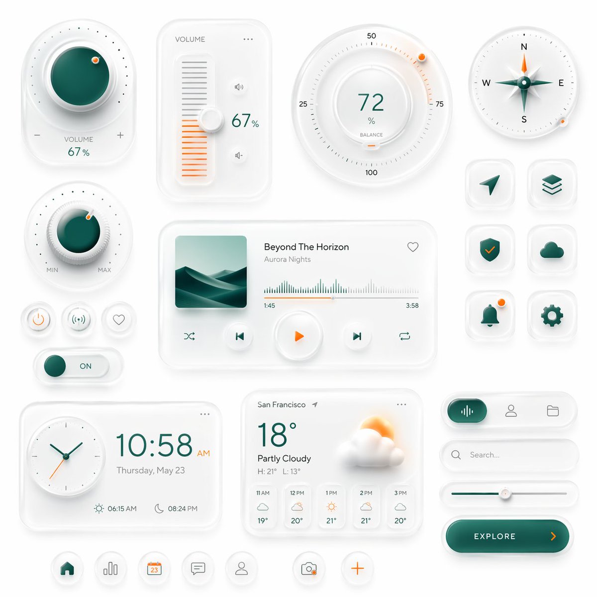 Neumorphic Smart UI Kit AI image template preview