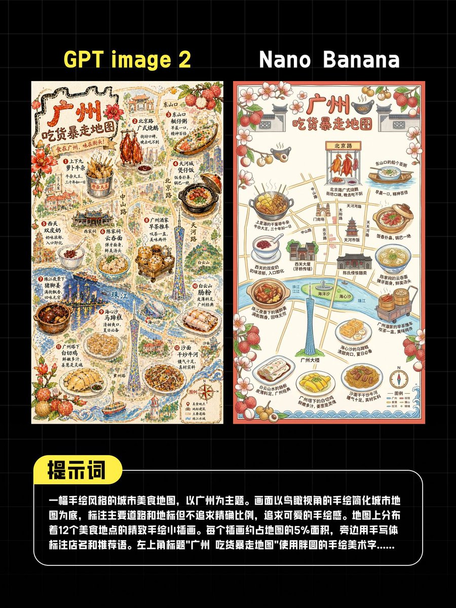 AI Guangzhou Food Map Comparison AI image template preview