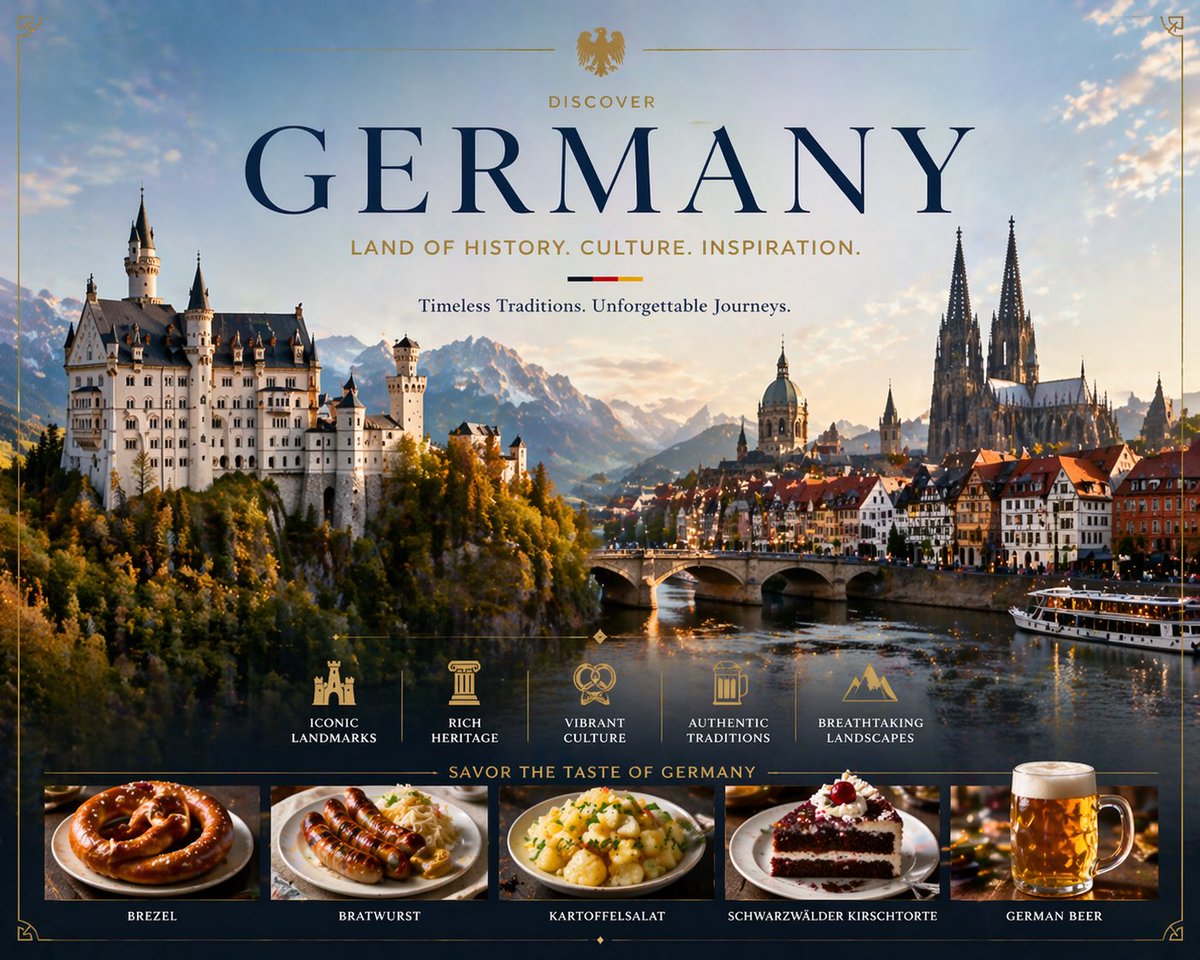 Luxury Germany Travel Poster AI image template preview