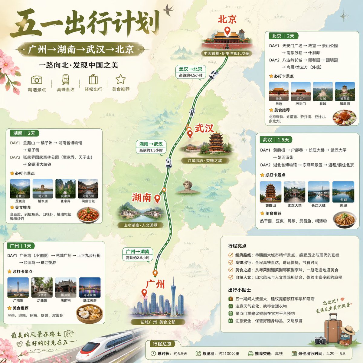 China May Day Rail Travel Infographic AI image template preview