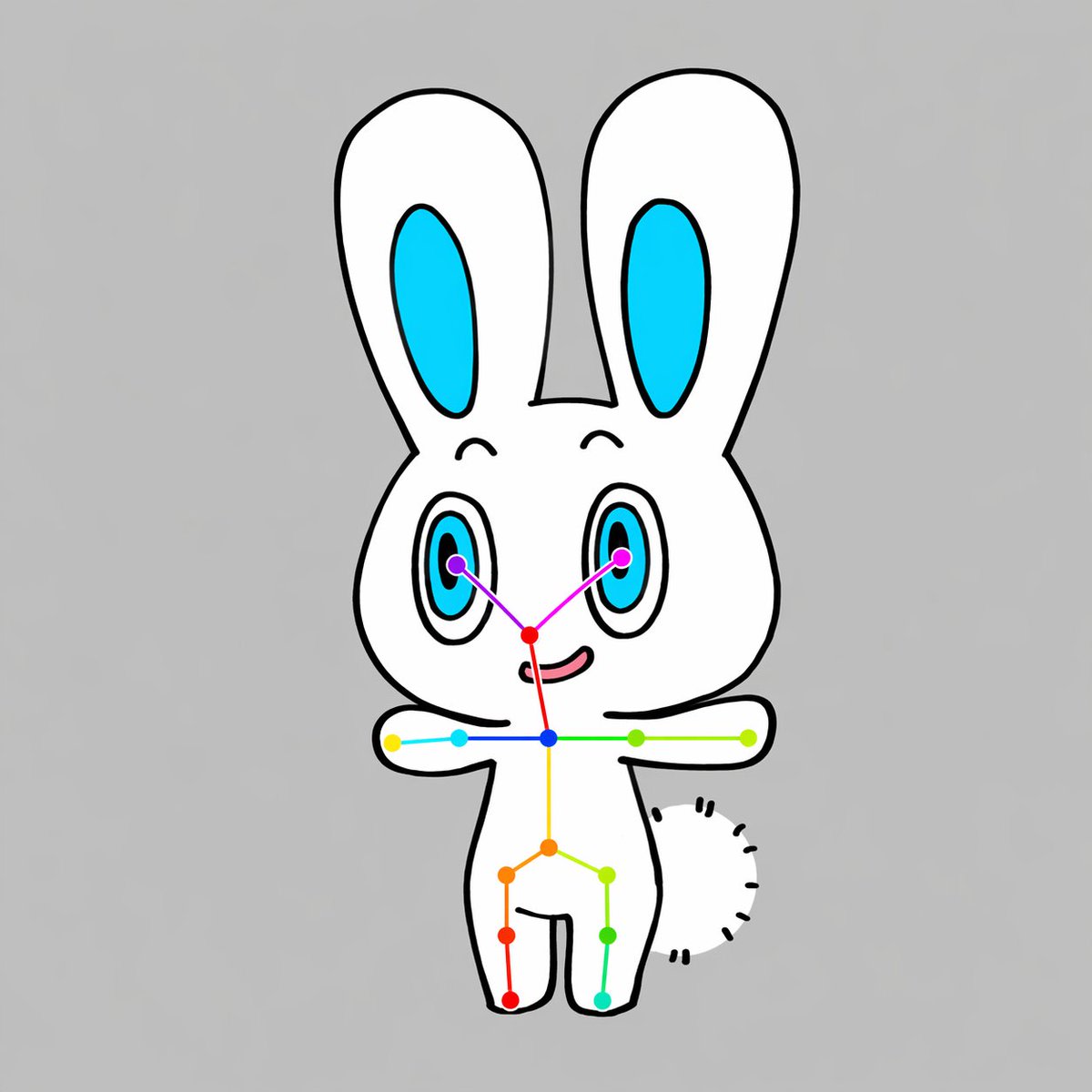 Chibi Rabbit OpenPose Diagram AI image template preview