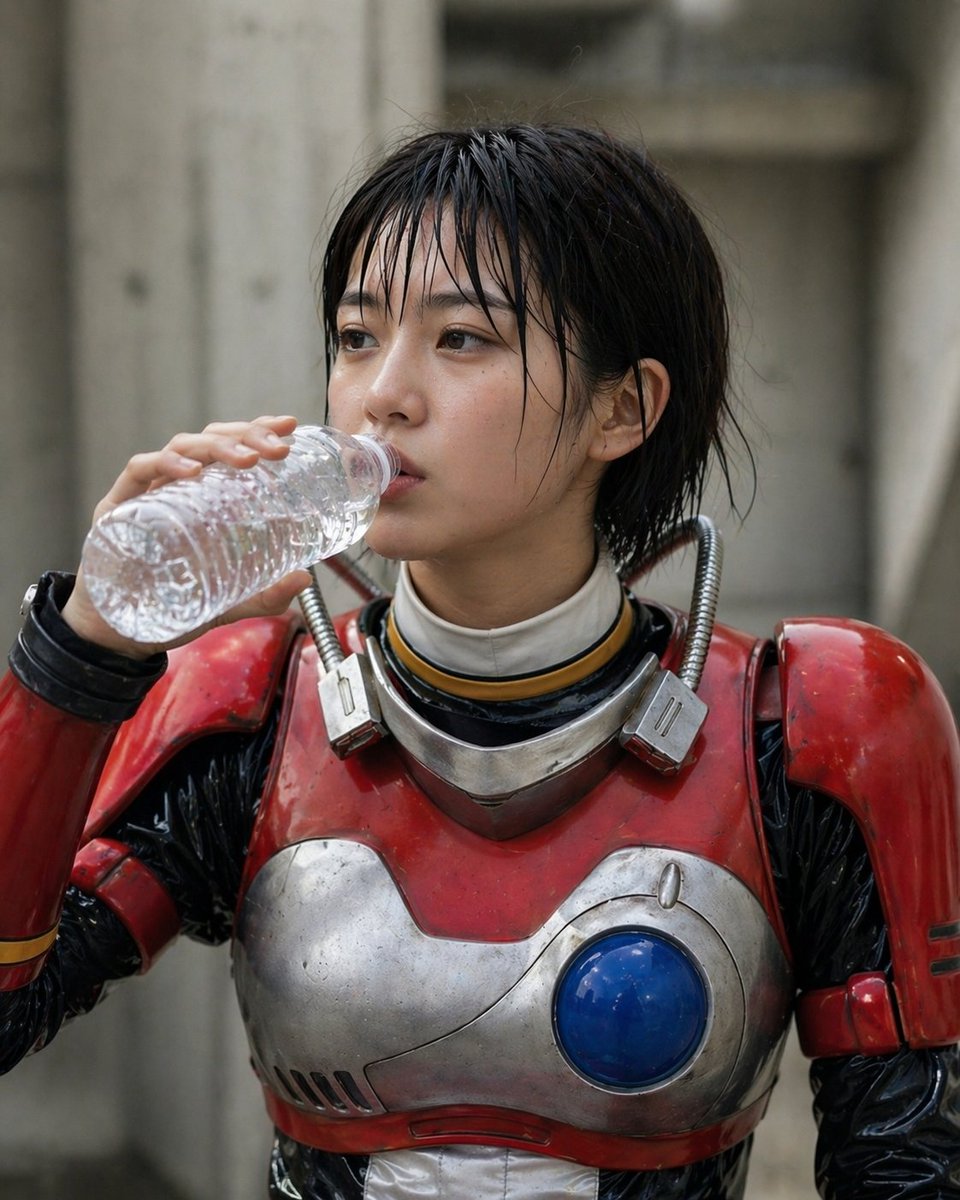 Retro Tokusatsu Armor Candid Portrait AI image template preview