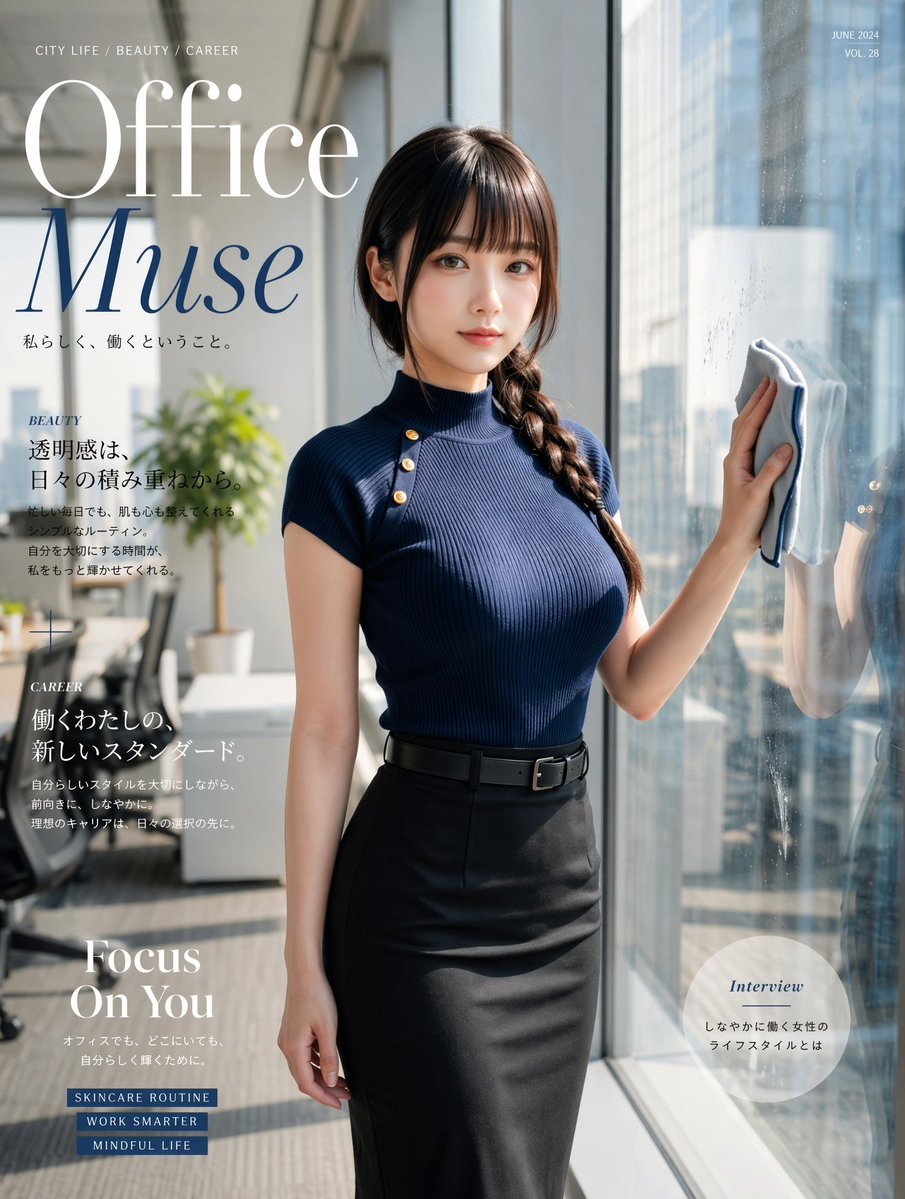 Office Muse Fashion Cover AI image template preview