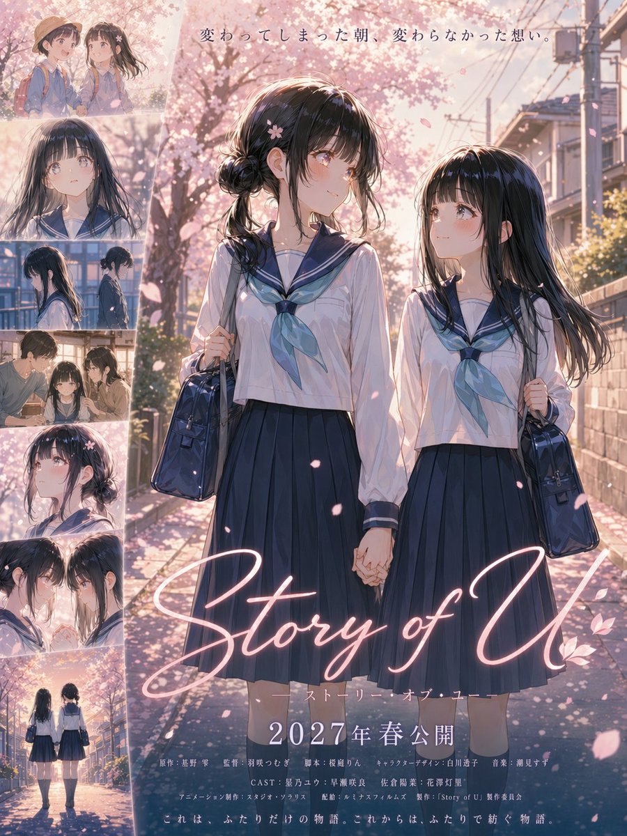 Anime Sakura Movie Poster AI image template preview