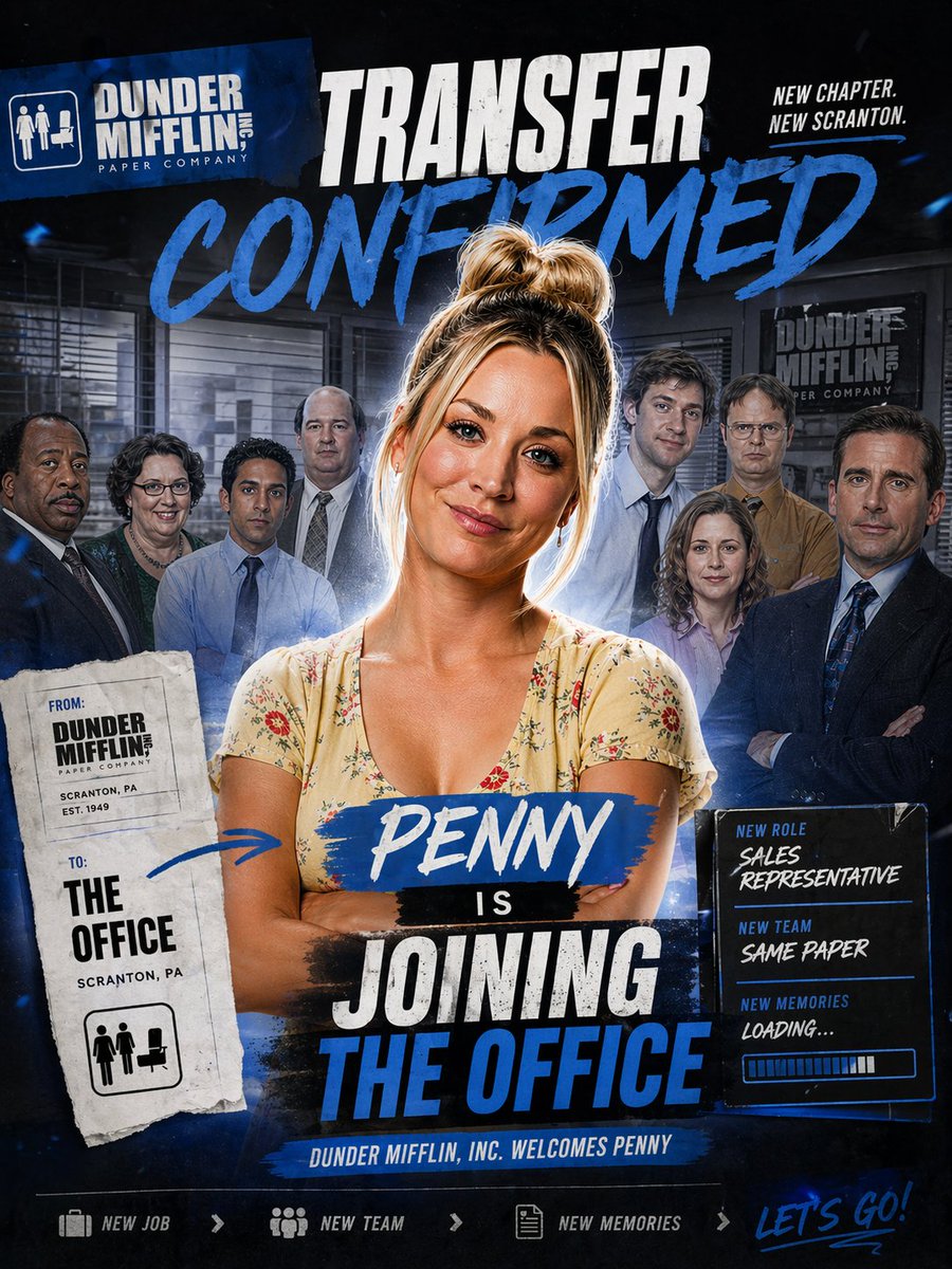 Office Transfer Announcement Poster AI image template preview