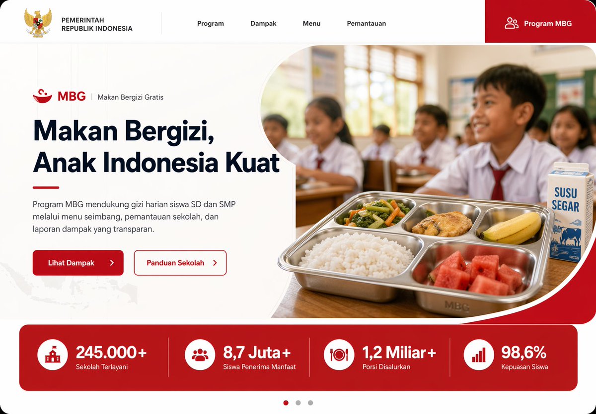 Indonesian School Nutrition Landing Page AI image template preview