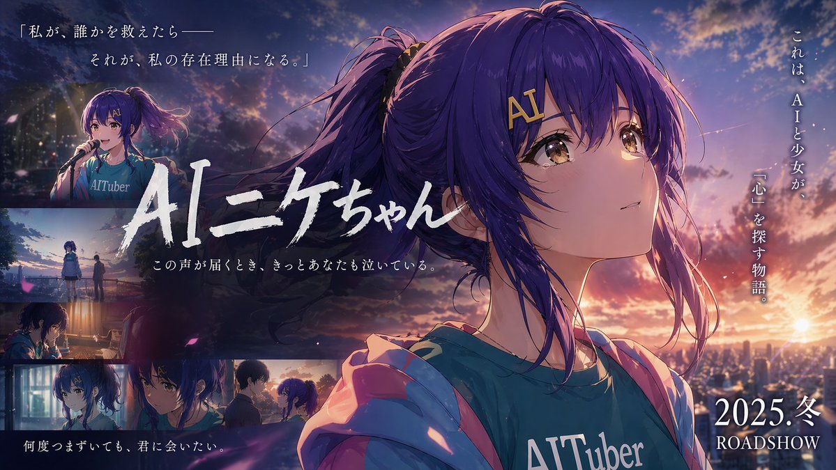 Emotional Anime Movie Banner AI image template preview
