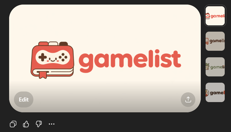 Cute Gamelist App Logo Mockup AI image template preview