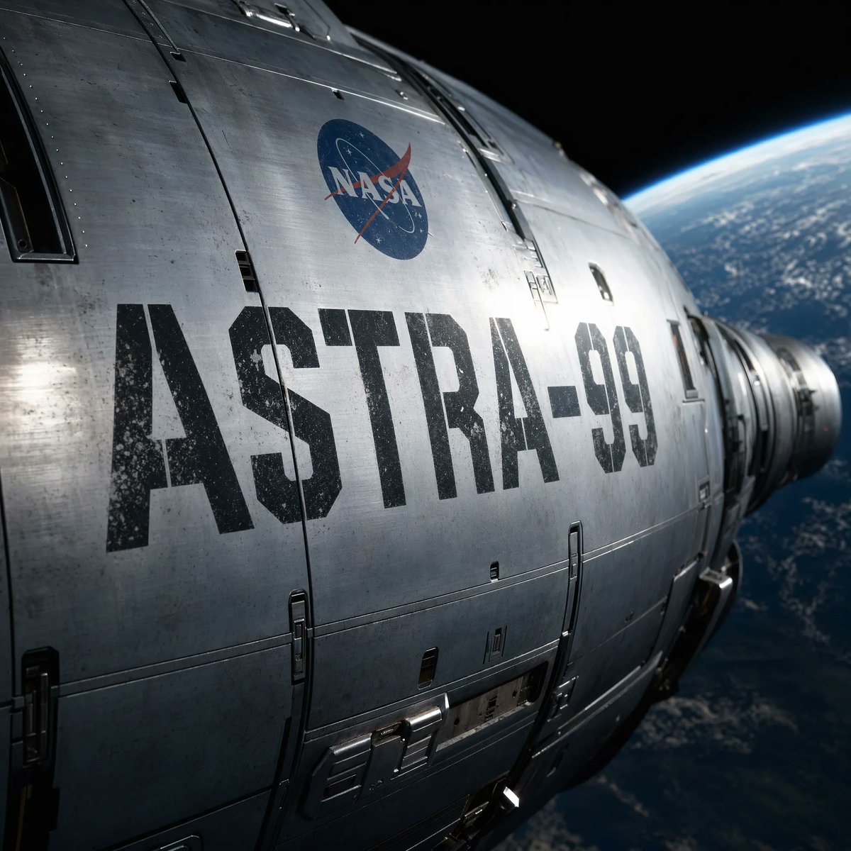 NASA Spacecraft Hull in Orbit AI image template preview