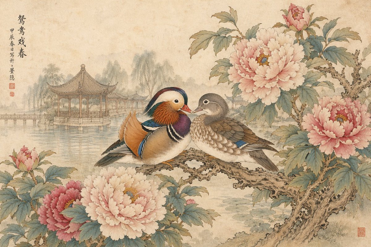 Traditional Chinese Ink Painting Style AI image template preview