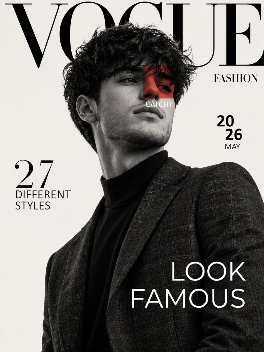 Luxury Fashion Magazine Cover Prompt AI image template preview