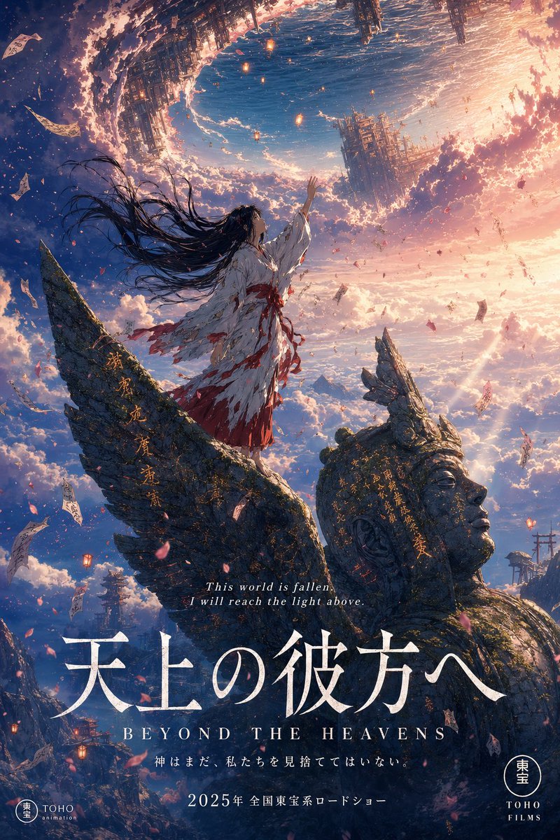 Anime Theatrical Movie Poster AI image template preview