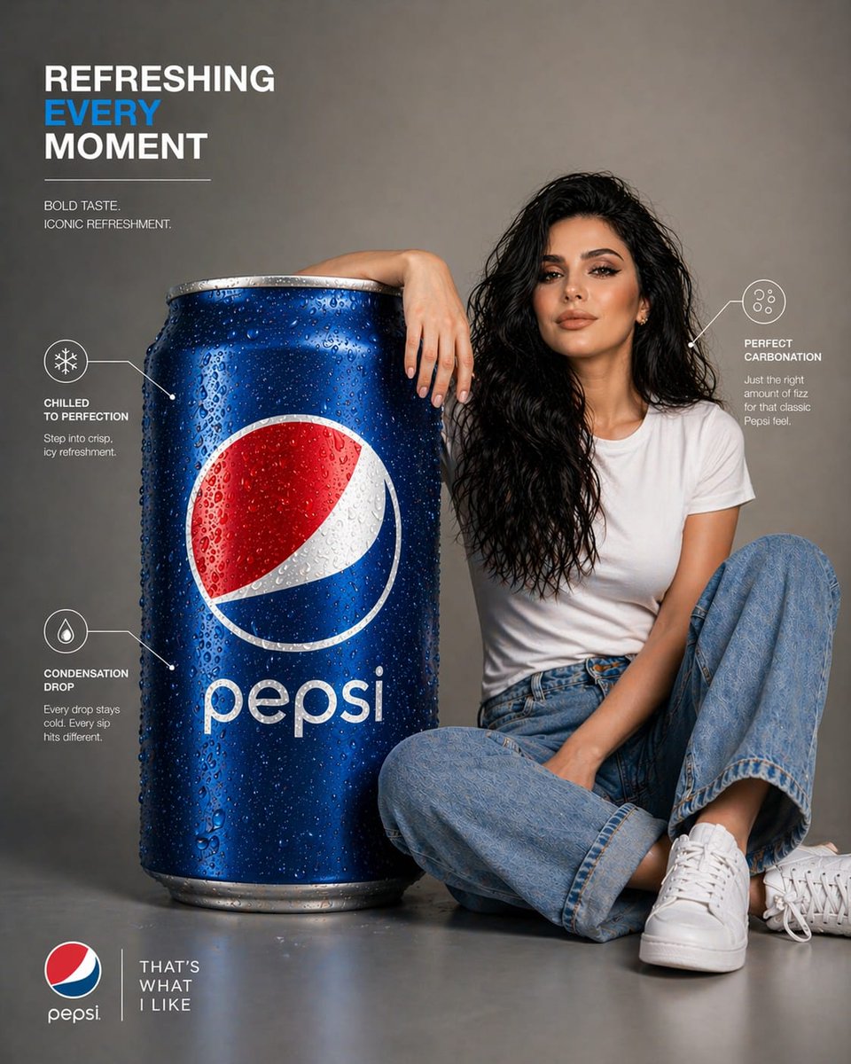 Pepsi Infographic Advertisement AI image template preview