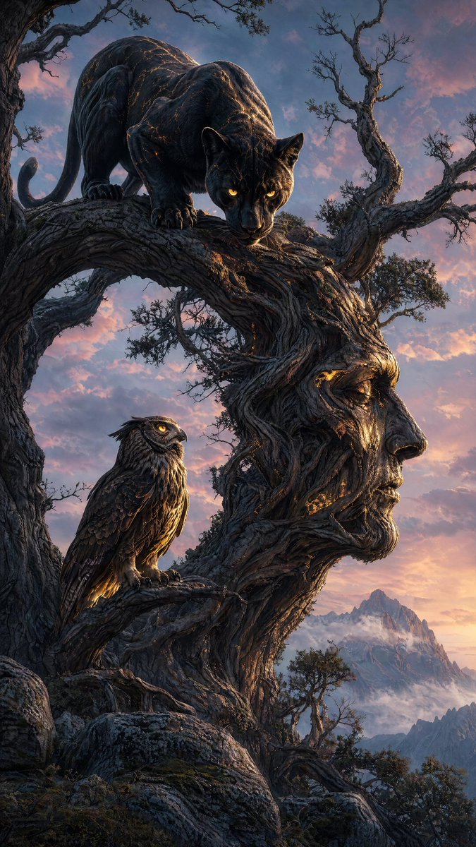 Majestic Panther Fantasy Scene AI image template preview